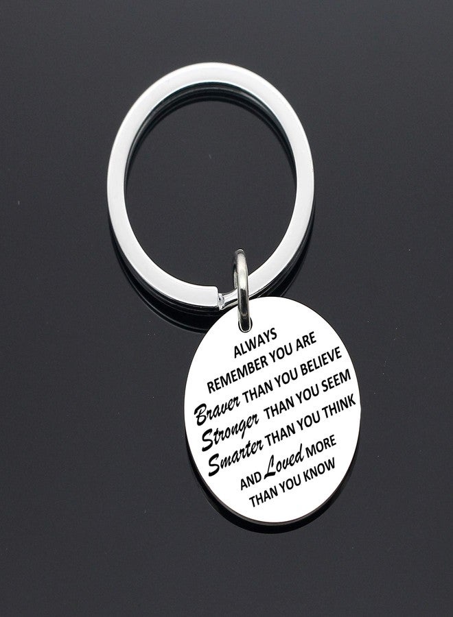 Maxforever Inspirational Gifts, Always Remember You Are Braver, Stronger, Smarter Than You Think Inspirational Quote Pendant Keychain Keyring, for Son Daughter Aunt Niece Family & Friends - Image 5